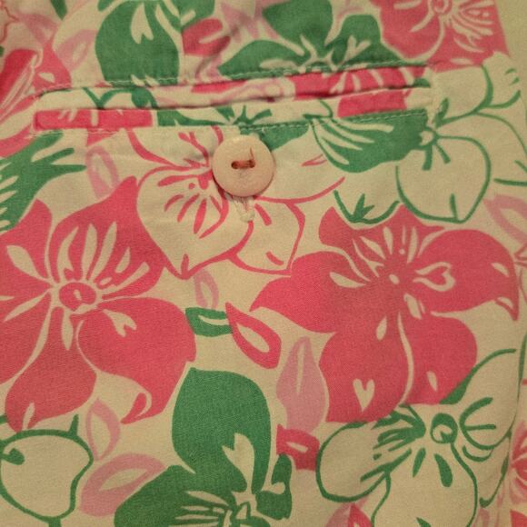 Vintage Lilly Pulitzer White Label Baggy Knee-Length Shorts, Self Belt, Sz 12 - Picture 4 of 10